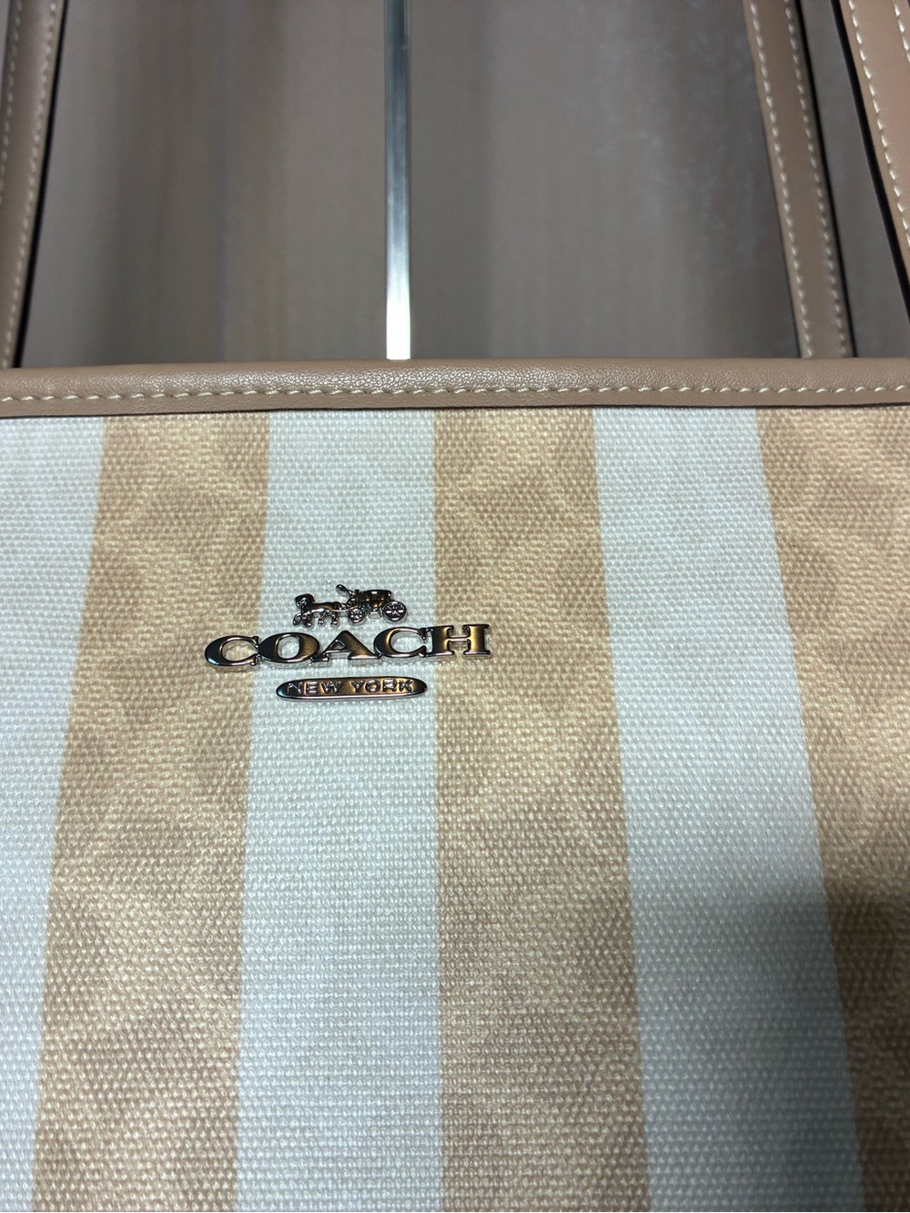 Coach City Signature Striped Tote - Picture 2 of 7